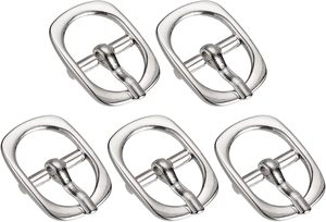 Boucles de ceinture en métal à un seul prong, à barre centrale ovale, pour artisanat du cuir - Product Image 1