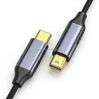 Cable USB-C a Mini DP 4K60Hz, Chapado en Oro 24K, Tipo-C Mini para Adaptador, Blindaje de Lámina, Garantía de 12 Meses para MacBook Pro/Air