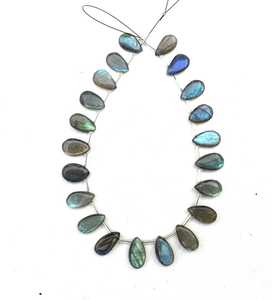 ลูกปัดพลอยลาบราดอไรต์ธรรมชาติ20ชิ้นรูปทรงลูกแพร์เรียบสำหรับทำเครื่องประดับ - Product Image 5