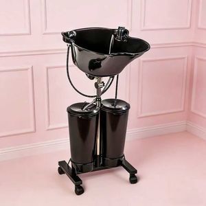 Lavacabezas Eléctrico Portátil Vertical y Móvil de Doble Cubeta, Conectado a Lavabo para Peluquería - Product Image 6