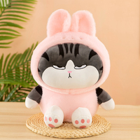 Peluche chat noir style abeille mignonne en coton doux, cadeau d'anniversaire