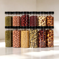 250ml 300ml 400ml Premium Kwaliteit Brede Mond PET Bewaarblikken voor Noten Gedroogd Fruit Lege Keukenvoedsel Koffiebonen Bewaarplastic Potjes