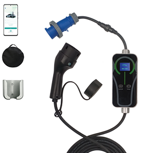 Nouveau chargeur EV portable monophasé de type 2 bleu 7 kW - Product Image 1