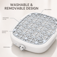 Colector de Polvo para Uñas con Fuerte Succión, Deflector Magnético, Filtro Lavable, Tamaño Compacto para Salón de Uñas y Servicio Móvil