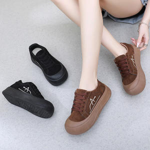 Lady Fashion Trend Athletic Casual Board Sneakers Zapatillas planas para mujer Peso ligero Cierre sin cordones para las estaciones de verano y otoño - Product Image 2