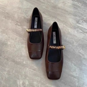 Nueva Colección Primavera/Otoño 2026, Zapatos Planos Marrones para Mujer, Diseño de Punta Cuadrada Estilo Francés, Elegantes y Cómodos - Product Image 5