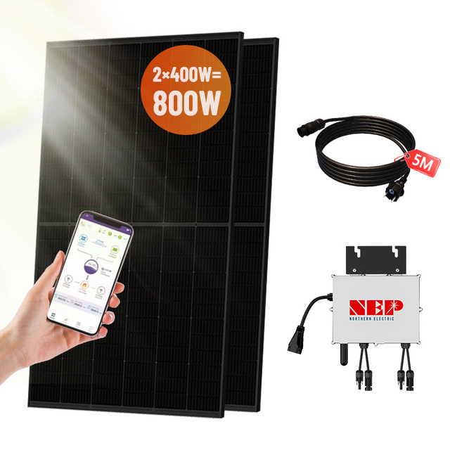 Balkonkraftwerk 600W 800W 1000W 1200W Balcony Solar Panel System Microinverter Balcony on Grid Solar System