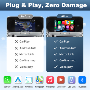 กล่องถอดรหัสอัตโนมัติ Apple CarPlay แอนดรอยด์ไร้สายสำหรับ Acura RDX 2014-รองรับ2017มิเรอร์ลิงก์แอร์เพลย์ - Product Image 3