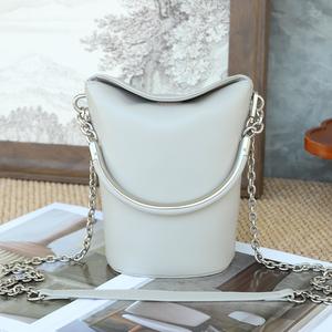 Bolsos de Mano y Carteras de Cuero Genuino de Diseño Personalizado para Mujer, Bolso Tipo Cubo Moderno, Bolsos de Hombro de Alta Calidad para Mujer - Product Image 1