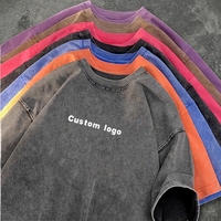 T-shirt da Uomo Vintage con Logo Personalizzato, Lavaggio Acido, Oversize, Streetwear di Alta Qualità, Magliette in Cotone a Maniche Corte all'Ingrosso