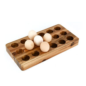 Wholesale High Quality Bamboo Organizer Natural <b>Wooden</b> Egg Tray for Dozen Eggs Holder - Product Image 1
