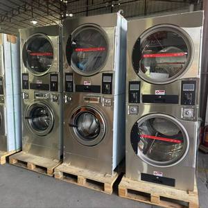 Ensemble <span class=keywords><strong>lave</strong></span>-<span class=keywords><strong>linge</strong></span> et sèche-<span class=keywords><strong>linge</strong></span> entièrement automatique à pièces/cartes, empilable, en acier inoxydable, avec composants de moteur durables et de qualité supérieure - Product Image 4