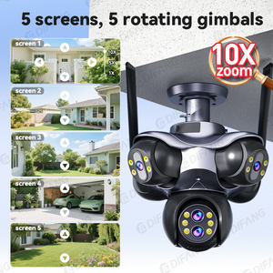 كاميرا واي فاي خارجية بـ 5 شاشات وتكبير 10 أضعاف، 30 ميجابكسل، 6 عدسات، كاميرا مراقبة متحركة، مقاومة للماء IP66، مع كشف الحركة وإنذار - Product Image 2