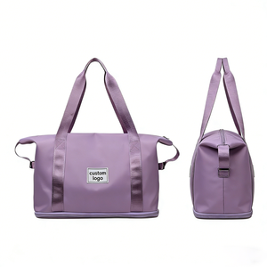 <span class=keywords><strong>Sac</strong></span> de sport pliable de voyage imperméable en nylon violet rose personnalisé, motif géométrique, luxe décontracté pour femmes - Product Image 2