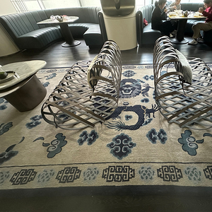Tapis de luxe sur mesure, grand format, en laine et soie, fait main, pour hôtel, salon, sol, tapis antidérapant avec logo - Product Image 3