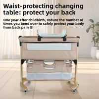 Nouveau berceau pliable en bois massif pour bébé avec espace de rangement, lit cododo réglable pour nouveau-né avec moustiquaire