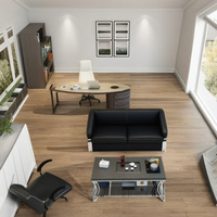 Ensemble de canapés de bureau modulaires modernes en cuir PU, structure KD, sièges de réception pour salon d'affaires