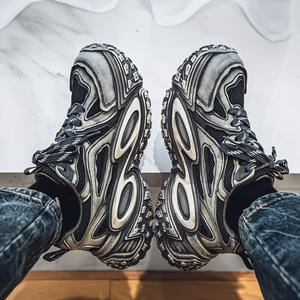 Zapatillas Retro de Hombre Novedad Primavera 2025 Talla Grande 46, Estilo Clunky con Cordones, Malla Transpirable, Suela Gruesa, Casuales, que Aumentan la Altura - Product Image 4