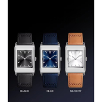 Reloj Deportivo Cuadrado 2025 con Correa de Cuero Genuino Marrón, Resistente al Agua, Edición Limitada, Unisex, para Mujer, con Cristal de Zafiro