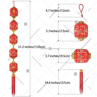 Chinesische Neujahrsdekorationen Mondfrühlingsfest-Ornamente Hängende Maskottchen Lange Rote Laternen Wanddekoration Schnur