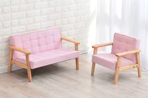 Sillón <span class=keywords><strong>Infantil</strong></span> de Madera Maciza de Lujo, Ecológico, Duradero, Mini Cojín de Cuero Sintético para Dormitorio o Sala de Estar, Sillón <span class=keywords><strong>Reclinable</strong></span> para Niños - Product Image 6