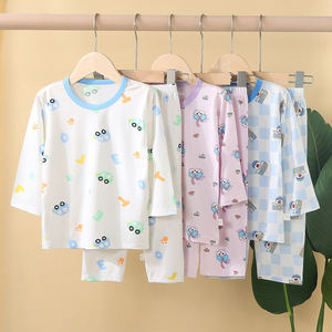 Conjunto de Pijamas de Verano para Niñas, de Poliéster, Delgadas, Transpirables, Suaves al Contacto con la Piel, Manga Tres Cuartos - Product Image 1