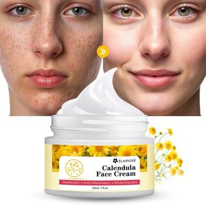 Crème à la calendula en marque propre pour le visage, hydratant apaisant, anti-inflammatoire, soin de la peau sensible, crème éclaircissante, en vrac et faible MOQ - Product Image 2