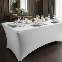Nappe extensible personnalisée en spandex, housse de table universelle extensible pour patio, idéale pour mariages, banquets, fêtes et événements