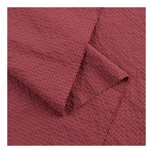 Bubble <b>Fabric</b> Yarn Dyed 100% Cotton <b>Medium</b> Weight 120GSM Woven Breathable Apparel Coat Jacket Material - Product Image 4