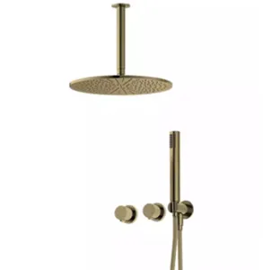 Watermark luxury Black Brass Wall 2 Ways Shower Set with shower faucet