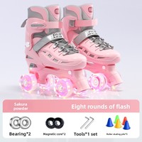 Patins à roulettes FDFIT à double rangée de roues en PVC et TPR, tailles réglables, pour enfants et adultes, roues lumineuses en PU, vente directe