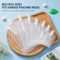 Sachets d'emballage liquide transparents en plastique à fond plat, sachets transparents à bec verseur de qualité alimentaire, adaptés aux jus, au lait et aux sauces