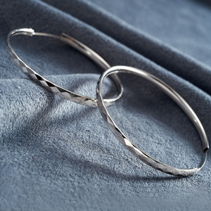 E1928 White Gold <b>Hoop</b> <b>Earrings</b> Classic Unisex <b>Fine</b> Jewelry 10mm Diameter - Product Image 5