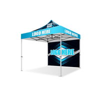 Tente pliante de type marquee avec impression numérique de logo personnalisé, épaissie, robuste, durable, pour l'extérieur, 10x10 pieds, facile à transporter