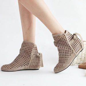 2027 NUOVI Stivaletti Estivi da <span class=keywords><strong>Donna</strong></span> KJ in Camoscio con Tacco Basso, Punta Rotonda e Fiocco Traforato - Product Image 2