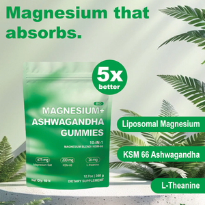 Gomitas de <span class=keywords><strong>Magnesio</strong></span> Calm Complex 10 en 1 al por Mayor con Ashwagandha KSM-66, L-teanina, Complejo de <span class=keywords><strong>Magnesio</strong></span> <span class=keywords><strong>para</strong></span> Mujeres <span class=keywords><strong>y</strong></span> Hombres - Product Image 3