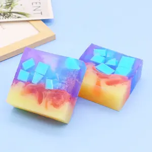 Custom OEM Luxury Handmade Fruit Soap Spa Moisturizing Colorful Transparent Soap Lemon Bath Soap