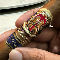 Étiquettes de bande de cigare haut de gamme personnalisées avec impression de bague de cigare en relief à feuille d'or pour emballage de cigares en édition limitée