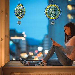 Tourniquets éoliens cinétiques 3D en acier inoxydable « Œil du Diable » – Sculptures éoliennes suspendues pour intérieur et extérieur, ornements de jardin et décorations cadeaux - Product Image 6