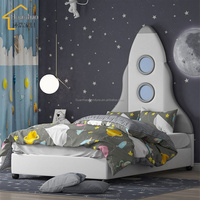 Modernes Kinder-Lederbett mit Sternenhimmel-Design, Neues Schlafzimmer-Möbelset für Jungen, Doppelbett für Kinder