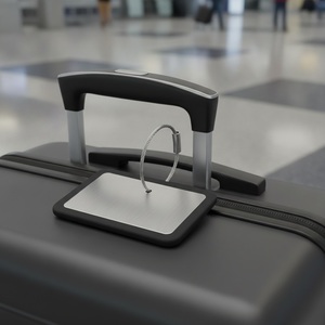 Étiquette de bagage en aluminium gravée au laser avec étui en silicone, boucle en câble d'acier, logo personnalisé, cadeau d'entreprise pour les voyageurs fréquents - Product Image 3