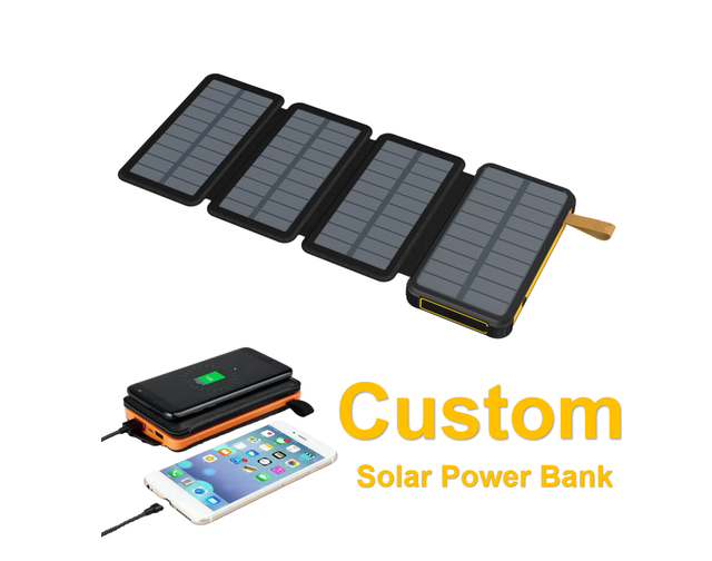 Fold Solar Power Bank 20000mAh Outdoor Portable Battery Dual USB Charging Wireless Solar Power Bank IP65 Certificated