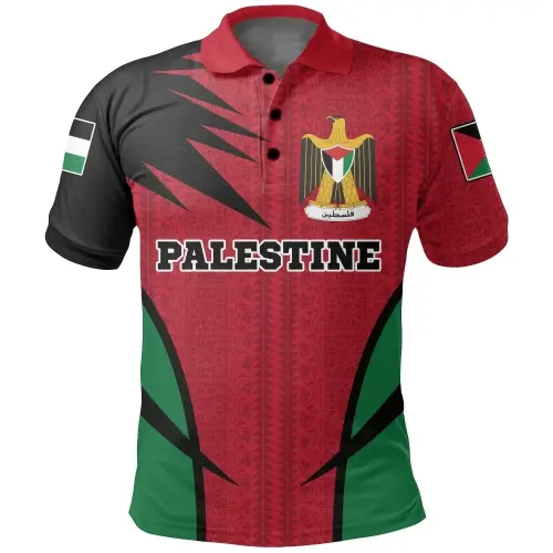 Printing Logo Palestine Ethnic Premium Golf Shirts for Men Athletic Performance Polo Short Sleeve Collared Shirt Dropshipping