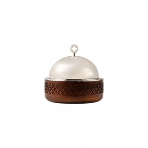 Olla para servir de madera y metal, económica y de moda, para servir salsa y guisos en el hogar, hotel o restaurante, para uso diario. - Product Image 1