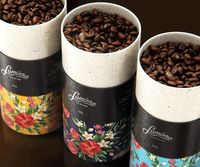 Emballage personnalisé en tube de carton écologique pour café, boîte ronde en papier de qualité alimentaire avec impression florale