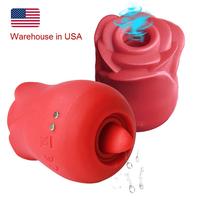 Vibromasseur en forme de Rose pour femmes, jouets sexuels 2 fonctions, pour succion de mamelon, Stimulation buccale du Clitoris