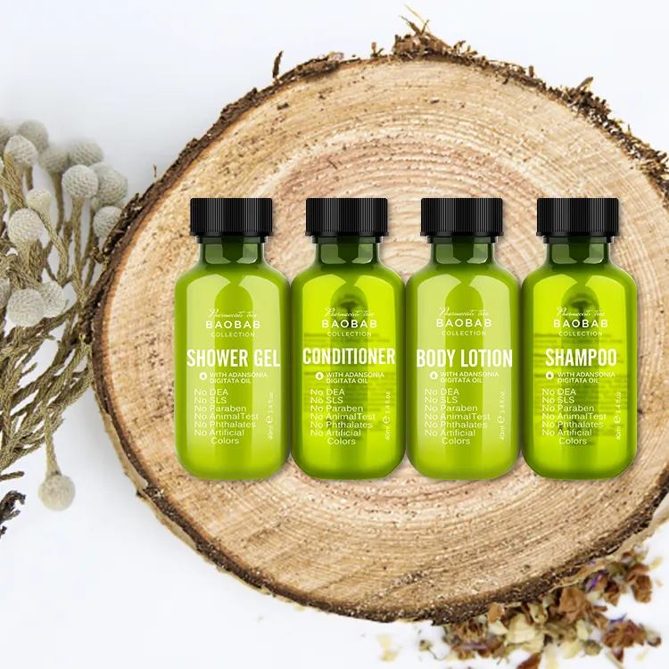 Aceite Baobab desechable personalizado de 5 estrellas para baño, aceite Biodegradable respetuoso con el medio ambiente, productos de Hotel para invitados