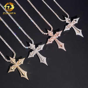 Novedades Collar Con Colgante De Cruz De Diamante Moissanita VVS1 En Plata S925 Y Certificado GRA, Joyería De Lujo Para Hombre Estilo Hip Hop - Product Image 2