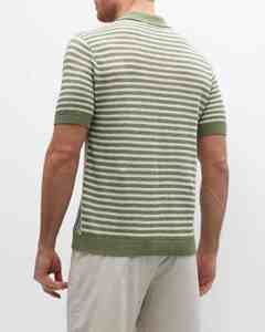 Tricots en coton de haute qualité, mode décontractée, personnalisés Pull à manches courtes avec boutons pour hommes - Product Image 4