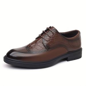 Men's Leather Shoes 2026 New Arrival Top Grain Leather Premium Formal Business Brogues Youthful Style Comfortable Durable - Product Image 1